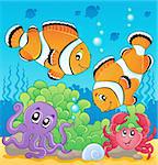 Image with undersea theme 4 - vector illustration.