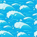 Waves theme seamless background 1 - vector illustration.