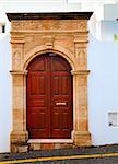 Wooden Ancient Door in Greek City