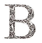 Capital Letter B - Calligraphic Vintage Swirly Style / Hand Drawn / One Element - Color Change Easy / Vector