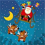 The happy christmas illustration for the children