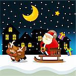 The funny christmas illustration for the children