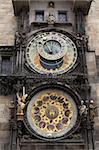 Famous Prague Town Hall tower with astronomical clock, Czech Republic