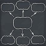 Blank diagram with clouds on blackboard, vector eps10 illustration