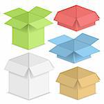 Set of paper boxes, vector eps10 illustration