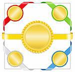 Ribbons with golden medals, vector eps10 illustration