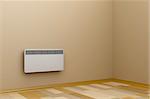 Room heated with convection heater