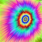 Digital abstract image with a Tie-dye Color Explosion design in pink, blue, purple, green, and red