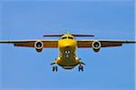 Landing airplane at Airport Frankfurt/Main, Hesse, Germany, Europe