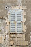 Close-up-Fenster mit Fensterläden geschlossen, Ile de Re, Frankreich