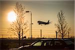 Airplane Landing at Heathrow Airport, London, UK