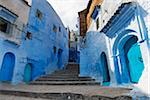 Province de Chefchaouen escaliers, Chefchaouen, ville, région de Tanger-Tétouan, Maroc