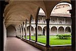 Cloister of Basilica of Santa Croce, Piazze Santa Croce, Florence, Tuscany, Italy