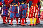 Menschen gekleidet in Kostüme, Osterfestspiele Scoppio del Carro, Florenz, Toskana, Italien