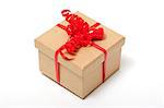 Gift box with red ribbon