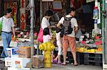 Shopping at the fresh fruits wholesale market at Yau Ma Tei, Kowloon, Hong Kong