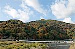 Pont Togetsu-kyou sur la rivière Katsura, Arashiyama en automne, Kyoto, Japon