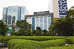 Commercial buildings viewed from Kowloon Park, Kowloon, Hong Kong