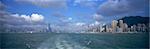 Panoramic skyline of Hong Kong island and Kowloon in Victoria Harbour, Hong Kong