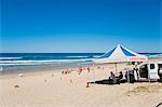 Surfers Paradise Beach and lifeguards at Surfers Paradise, the Gold Coast, Queensland, Australia, Pacific