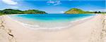 Mawun Beach, South Lombok, a panorama showing the whole half moon bay, Indonesia, Southeast Asia, Asia