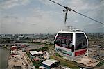 View from a cable car during the launch of the Emirates Air Line, London, England, United Kingdom, Europe