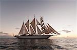 Star Clipper sailing cruise ship, Dominica, West Indies, Caribbean, Central America