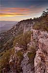 Coucher de soleil à Locust Point, North Rim, Grand Canyon National Park, l'UNESCO World Heritage Site, Arizona, États-Unis d'Amérique, Amérique du Nord