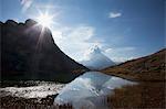 Matterhorn en distance, Zermatt, Canton du Valais, Grisons, Suisse, Europe