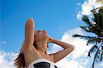 Woman on the beach, Florida, United States of America, North America