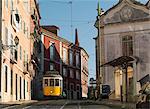 Cable car in the old town, Lisbon, Portugal, Europe