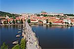 Cathédrale Saint-Guy, pont Charles, rivière Vltava et le quartier du château, Site du patrimoine mondial de l'UNESCO, Prague, République tchèque, Europe