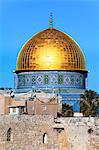 Dome of the Rock above the Western Wall Plaza, Old City, UNESCO World Heritage Site, Jerusalem, Israel, Middle East