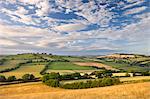 Beautiful rolling Devon countryside beneath a gorgeous sky, Raddon Hill, Devon, England, United Kingdom, Europe