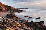 Looking east from Freathy Point over Whitsand Bay towards Rame Head, Cornwall, England, United Kingdom, Europe