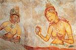 Ancient frescoes, Sigiriya, UNESCO World Heritage Site, North Central Province, Sri Lanka, Asia