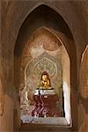 Bouddha assis, Sulamani Pahto, Bagan (Pagan), Myanmar (Birmanie), Asie