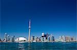 Toits de la ville montrant la tour CN, Toronto, Ontario, Canada, en Amérique du Nord