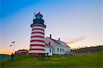 West Quoddy phare, Lubec, Maine, New England, États-Unis d'Amérique, l'Amérique du Nord