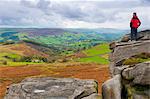 Higger Tor in Richtung Hathersage, Peak-District-Nationalpark, Derbyshire, England