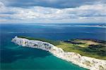 Vue aérienne de l'aiguilles, île de Wight, Angleterre, Royaume-Uni, Europe