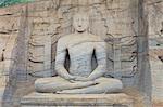 Buddha in meditation, Gal Vihara Rock Temple, Polonnaruwa, Sri Lanka, Asia