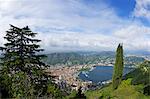 View of the city of Como from Brunate, Lake Como, Lombardy, Italian Lakes, Italy, Europe