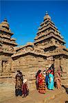 Die Shore Tempel, Mamallapuram (Mahabalipuram), UNESCO Weltkulturerbe, Tamil Nadu, Indien, Asien