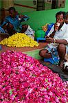 Marché aux fleurs, Madurai, Tamil Nadu, Inde, Asie