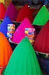 Coloured powders for sale, Devaraja market, Mysore, Karnataka, India, Asia