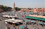 Vue sur la place du marché, Place Jemaa El Fna, Marrakech, Maroc, Afrique du Nord, Afrique