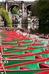 Aviron bateaux sur la rivière DNID, Knaresborough, North Yorkshire, Angleterre