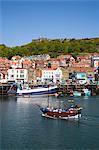 Pirate Pleasure Cruise Ship entering the Harbour, Scarborough, North Yorkshire, Yorkshire, England, United Kingdom, Europe