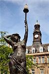 Even Statue in City Square, Leeds, West Yorkshire, Yorkshire, England, United Kingdom, Europe